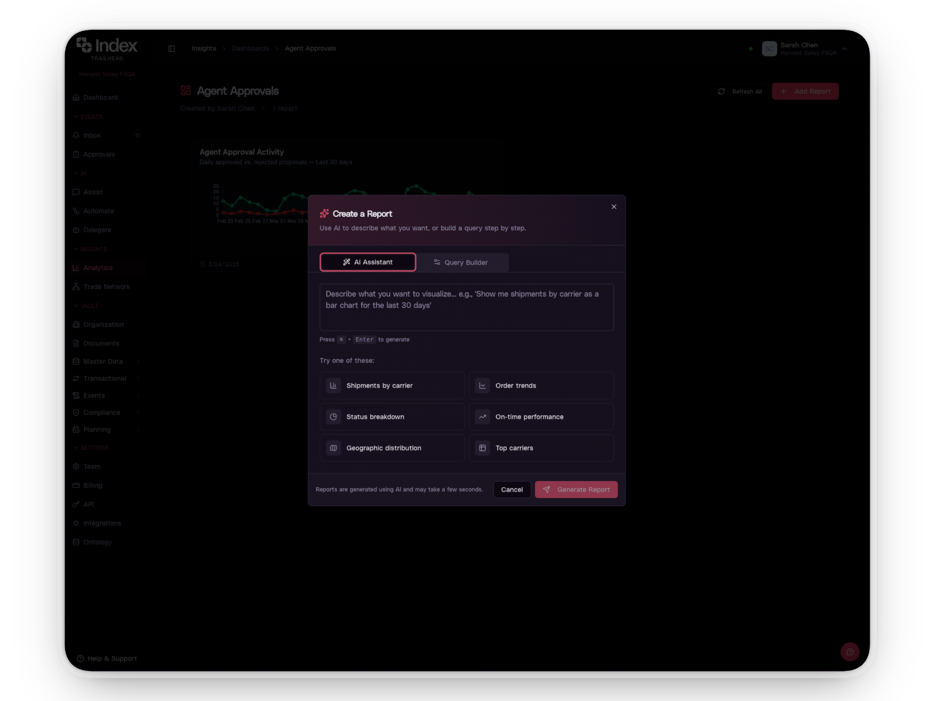 Trailhead Analytics — Create a Report with AI Assistant