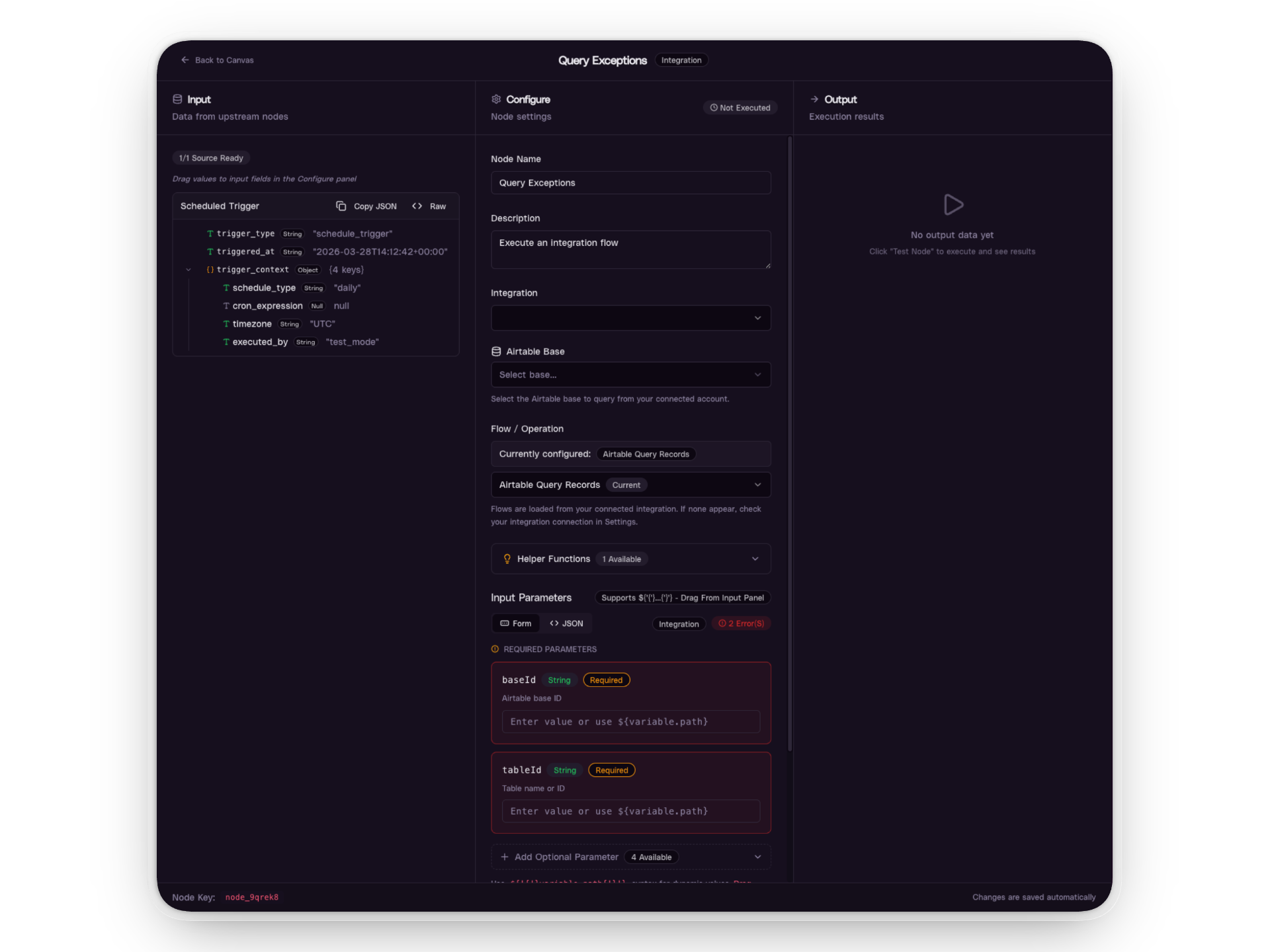 Trailhead Automate — Node Config
